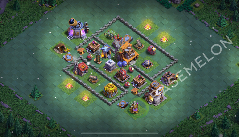 Builder Hall Level 4 Trophy/Defense Base Design 2026, Anti 3 Stars, Layout #162