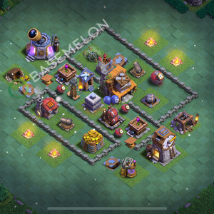 Builder Hall Level 4 Trophy/Defense Base Design 2026, Anti 3 Stars, Layout #162