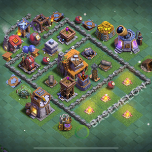 Builder Hall Level 4 Trophy/Defense Base Design 2026, Anti 2 Stars, Layout #165