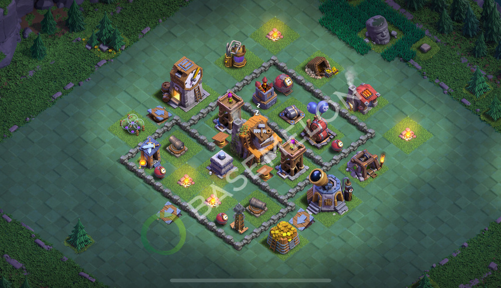 Aldea del Taller del Constructor Nivel 4 para Defensa, Niveles Máximos Diseño 2026, #43