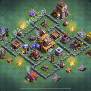 Builder Hall Level 4 Trophy/Defense Base Design 2025, Anti 2 Stars, Layout #58