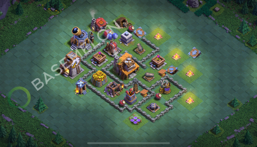 Builder Hall Level 4 Trophy/Defense Base Design 2025, Anti 2 Stars, Layout #67
