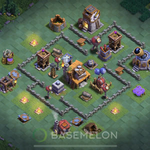 Builder Hall Level 4 Trophy/Defense Base Design, Anti Everything, Layout #7