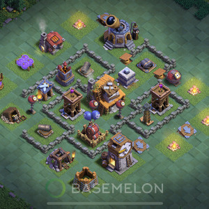 Meisterhütte Level 4 Verteidigung Base, Anti Alles, Layout #91