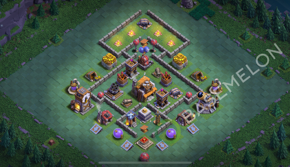 Aldea del Taller del Constructor Nivel 5 para Defensa, Anti 2 Estrellas Diseño 2025, #1