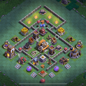 Aldea del Taller del Constructor Nivel 5 para Defensa, Anti 2 Estrellas Diseño 2025, #1