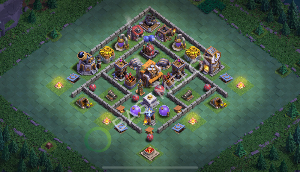 Builder Hall Level 5 Trophy/Defense Base Design 2025, Anti Everything, Layout #12