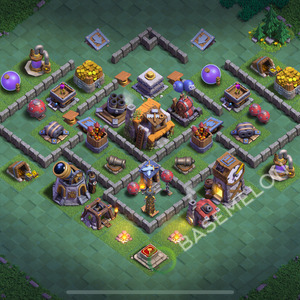 Builder Hall Level 5 Trophy/Defense Base Design 2025, Max Levels, Layout #146