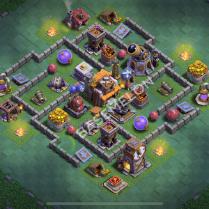 Builder Hall Level 5 Trophy/Defense Base Design 2025, Anti 3 Stars, Layout #151