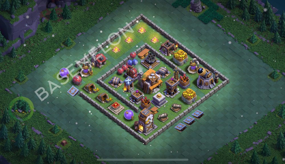 Builder Hall Level 5 Trophy/Defense Base Design 2025, Anti 2 Stars, Layout #152