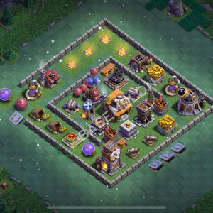 Builder Hall Level 5 Trophy/Defense Base Design 2025, Anti 2 Stars, Layout #152