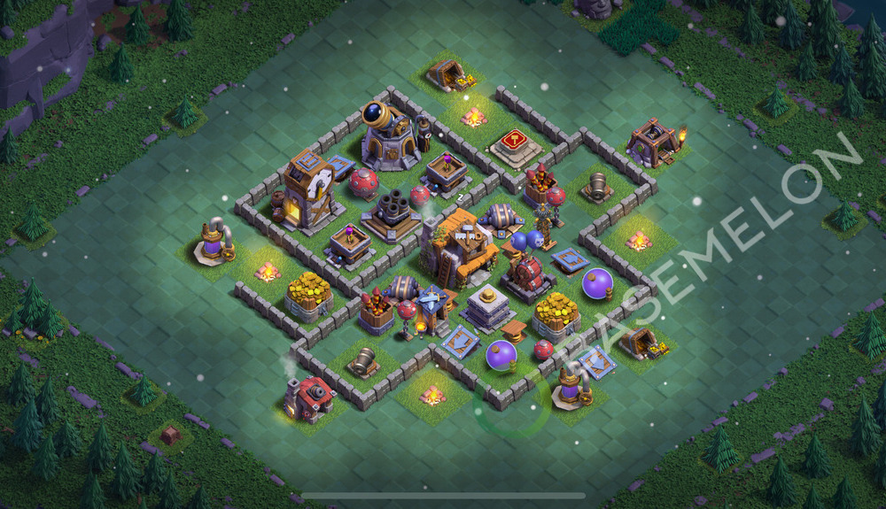 Builder Hall Level 5 Trophy/Defense Base Design 2025, Anti Everything, Layout #157