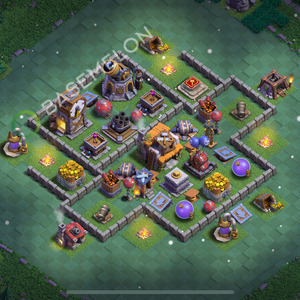 Builder Hall Level 5 Trophy/Defense Base Design 2025, Anti Everything, Layout #157