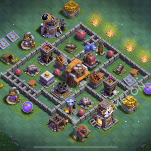 Builder Hall Level 5 Trophy/Defense Base Design 2025, Anti 3 Stars, Layout #159