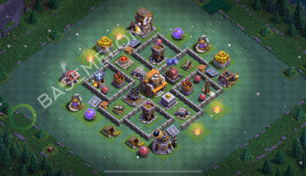 Builder Hall Level 5 Trophy/Defense Base Design 2025, Unbeatable, Layout #161