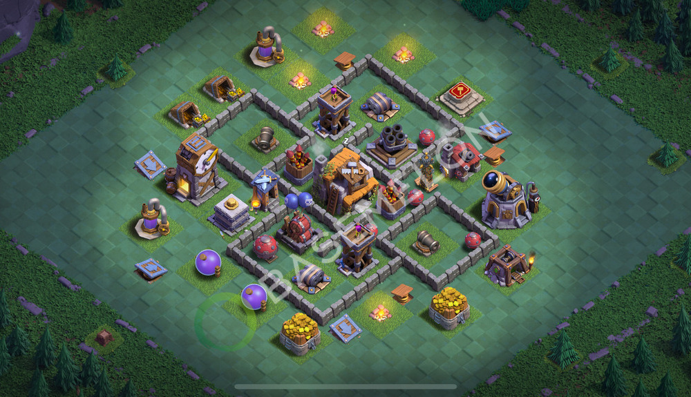 Aldea del Taller del Constructor Nivel 5 para Defensa, Anti Todo Diseño 2025, #42