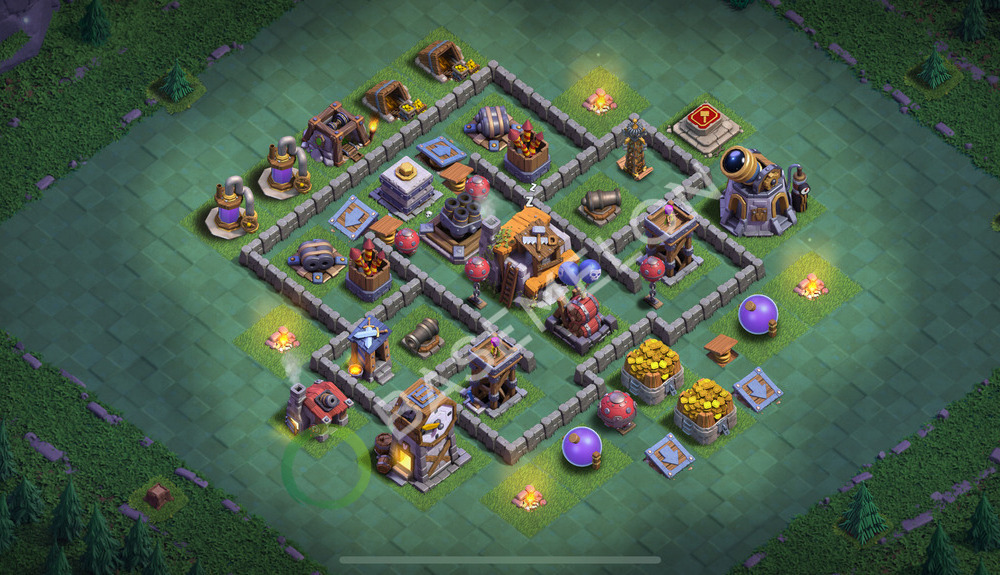 Builder Hall Level 5 Trophy/Defense Base Design 2025, Layout #74