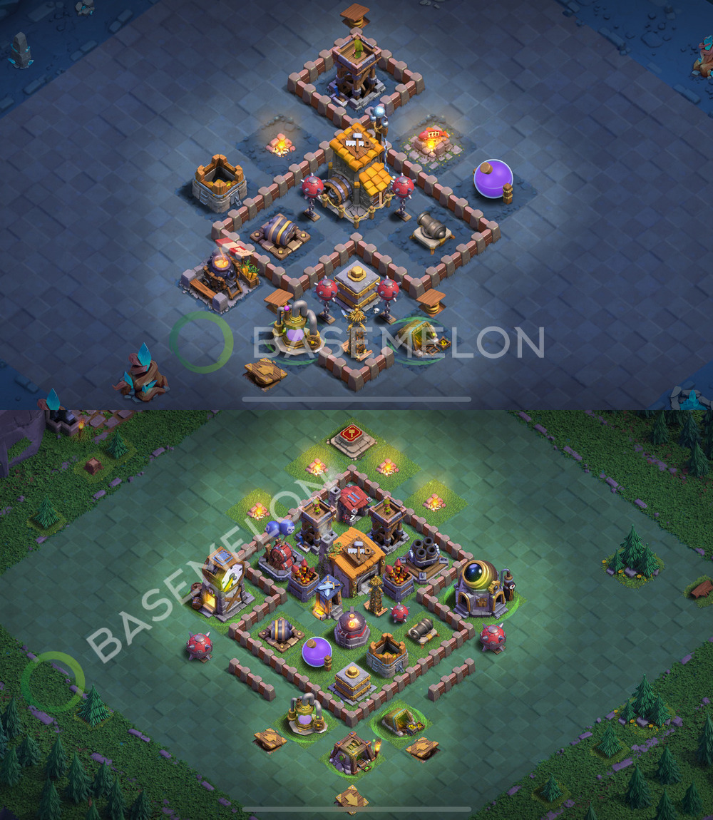 Builder Hall Level 6 Trophy/Defense Base Design 2025, Anti 2 Stars, Layout #144