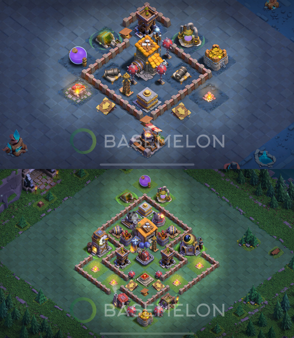 Builder Hall Level 6 Trophy/Defense Base Design 2025, Anti 2 Stars, Layout #30