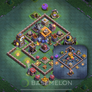 Builder Hall Level 6 Trophy/Defense Base Design 2025, Anti 2 Stars, Layout #30
