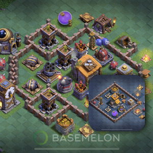 Builder Hall Level 6 Trophy/Defense Base Design, Max Levels, Layout #47