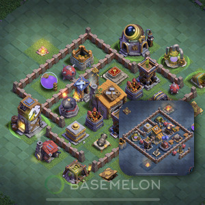 Builder Hall Level 6 Trophy/Defense Base Design, Anti Everything, Layout #49