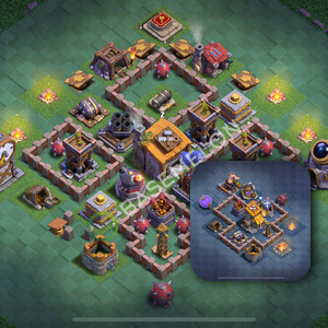 Builder Hall Level 6 Trophy/Defense Base Design 2026, Max Levels, Layout #55