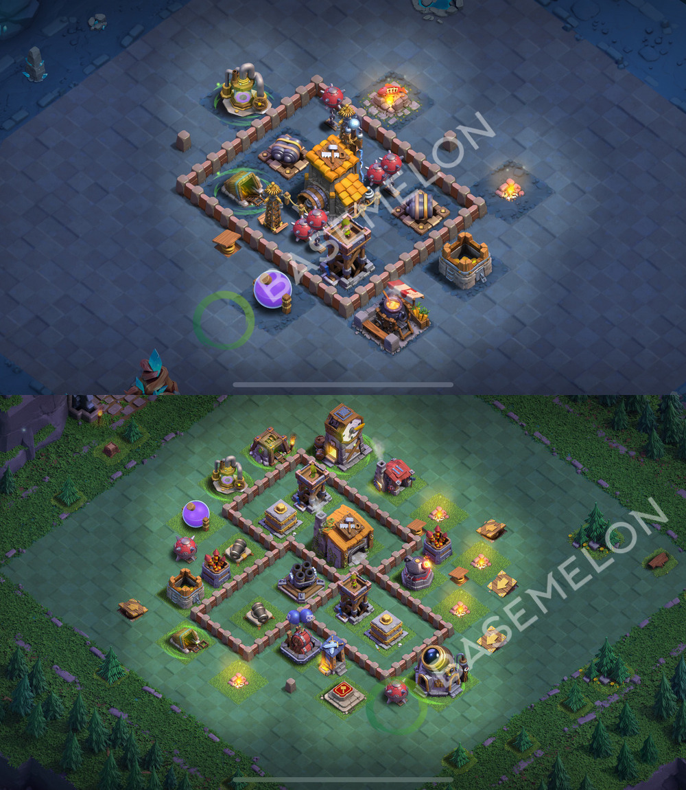 Builder Hall Level 6 Trophy/Defense Base Design 2025, Anti Everything, Layout #62