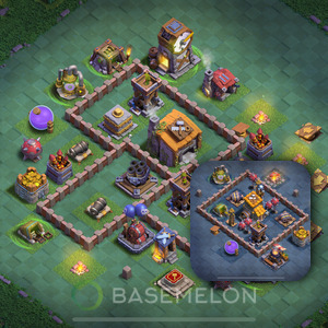 Builder Hall Level 6 Trophy/Defense Base Design 2025, Anti Everything, Layout #62