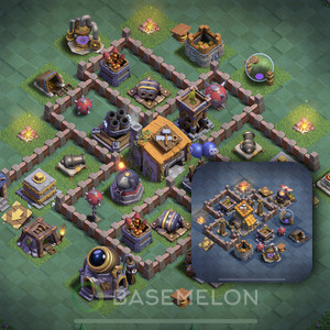 Builder Hall Level 6 Trophy/Defense Base Design, Anti 3 Stars, Layout #82