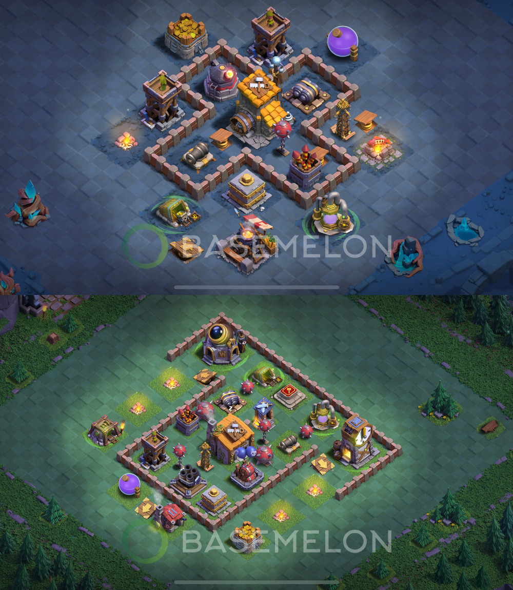 Builder Hall Level 6 Trophy/Defense Base Design 2025, Anti 3 Stars, Layout #87