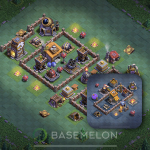 Builder Hall Level 6 Trophy/Defense Base Design, Layout #88