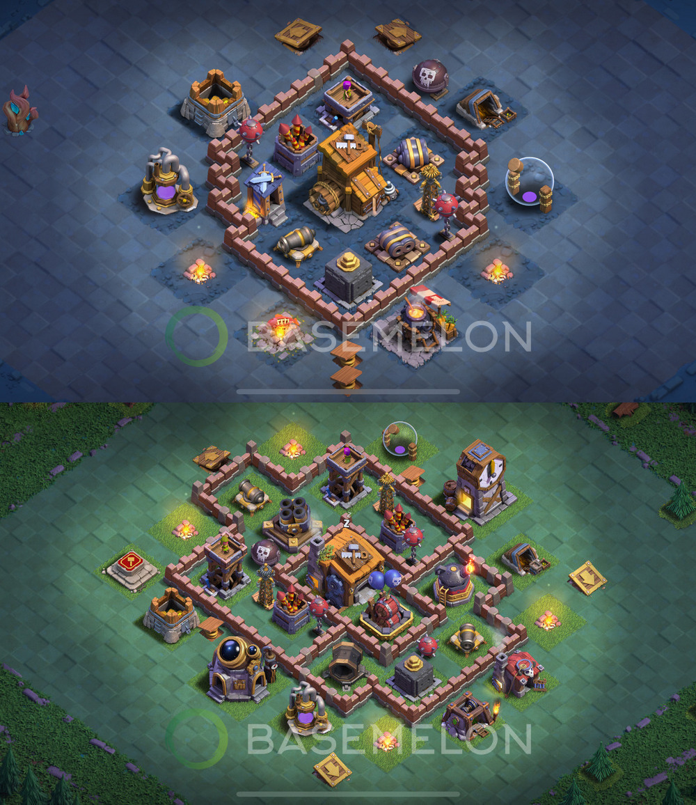 Builder Hall Level 7 Trophy/Defense Base Design 2024, Anti Everything, Layout #104