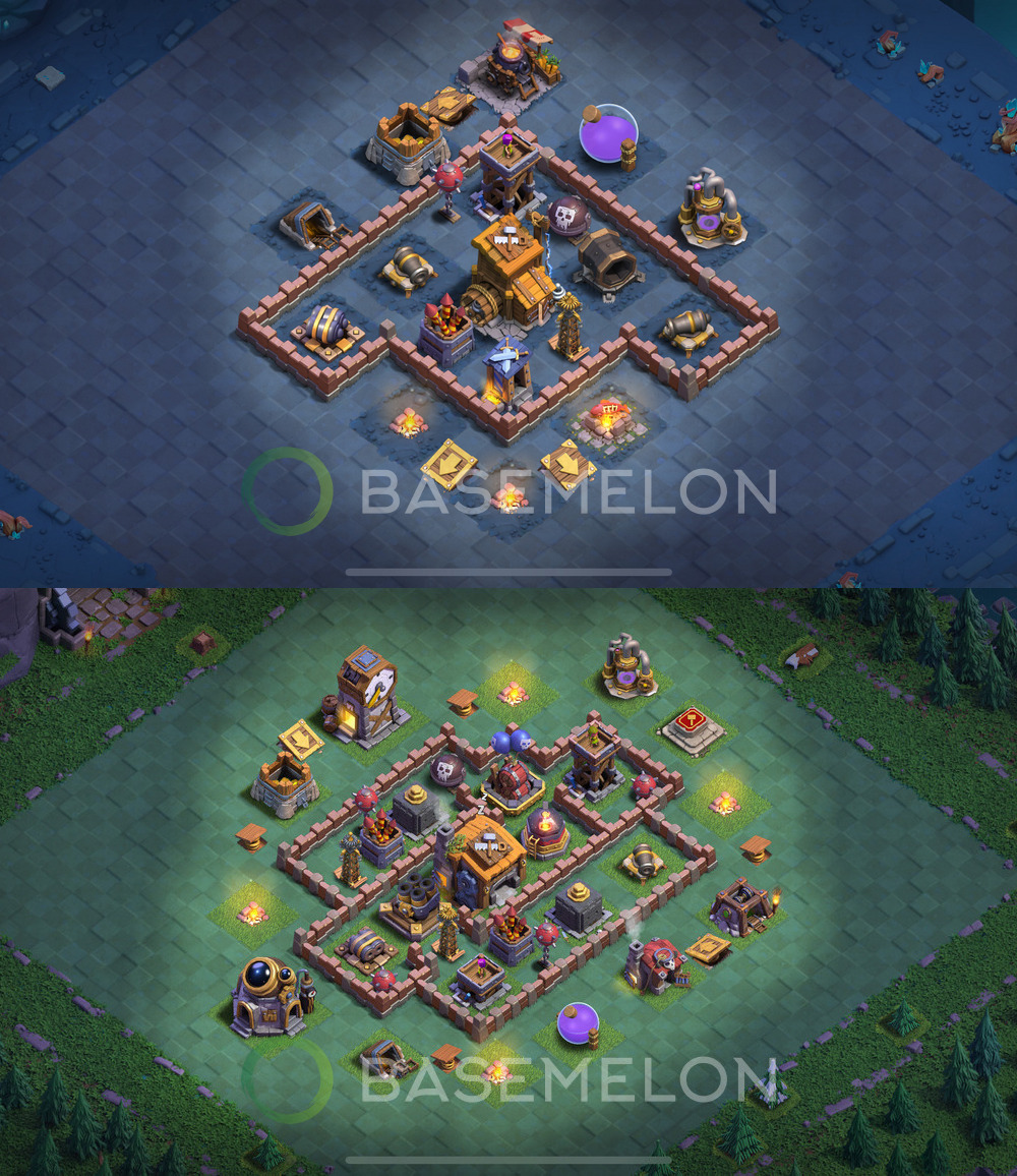 Builder Hall Level 7 Trophy/Defense Base Design 2024, Anti 2 Stars, Layout #105