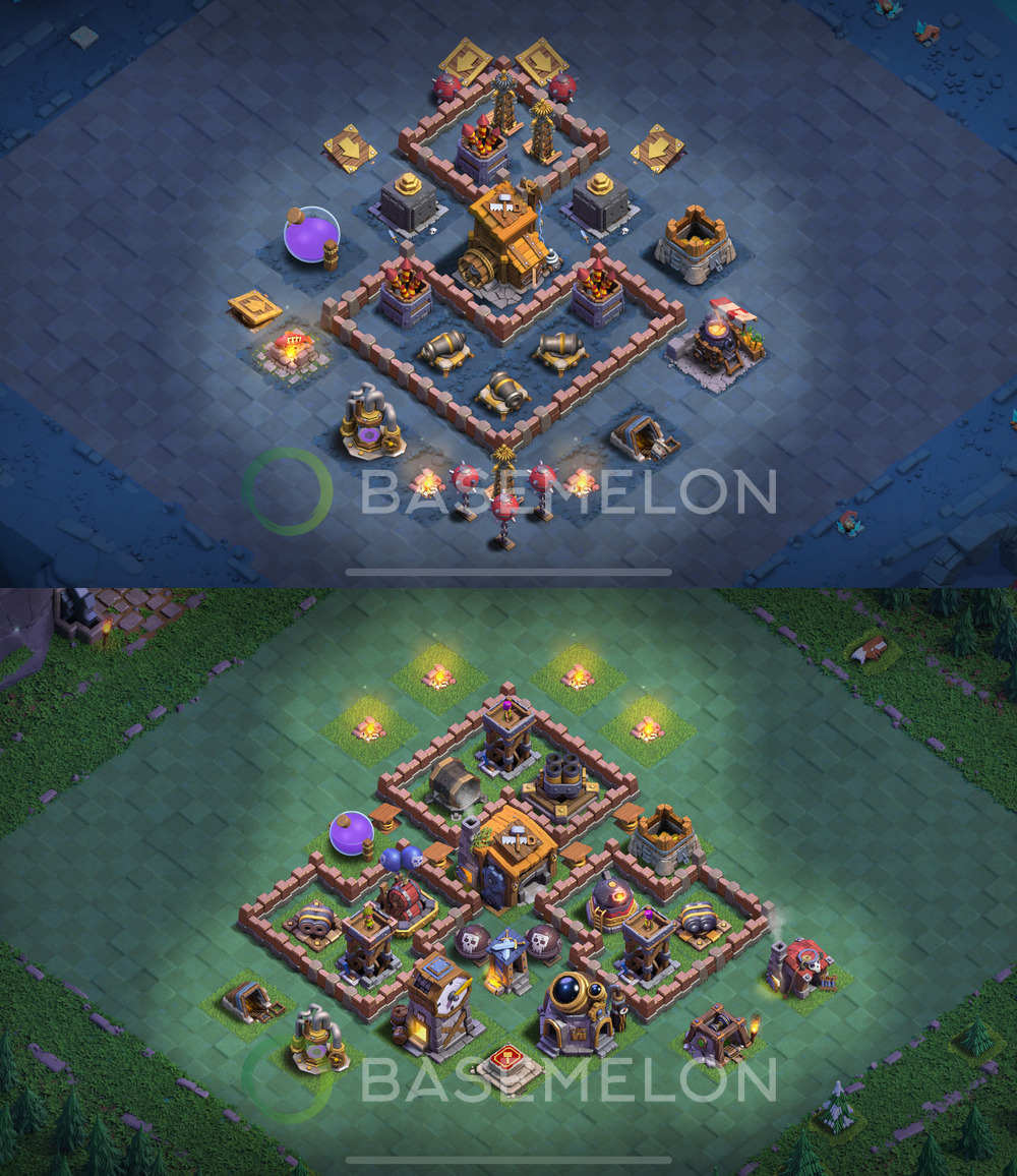 Builder Hall Level 7 Trophy/Defense Base Design 2024, Anti Everything, Layout #108