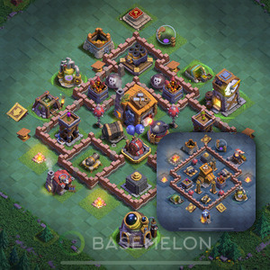 Meisterhütte Level 7 Verteidigung Base, Anti 2 Sterne, Layout #125