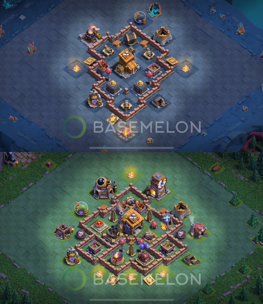 Builder Hall Level 7 Trophy/Defense Base Design 2024, Anti 2 Stars, Layout #130