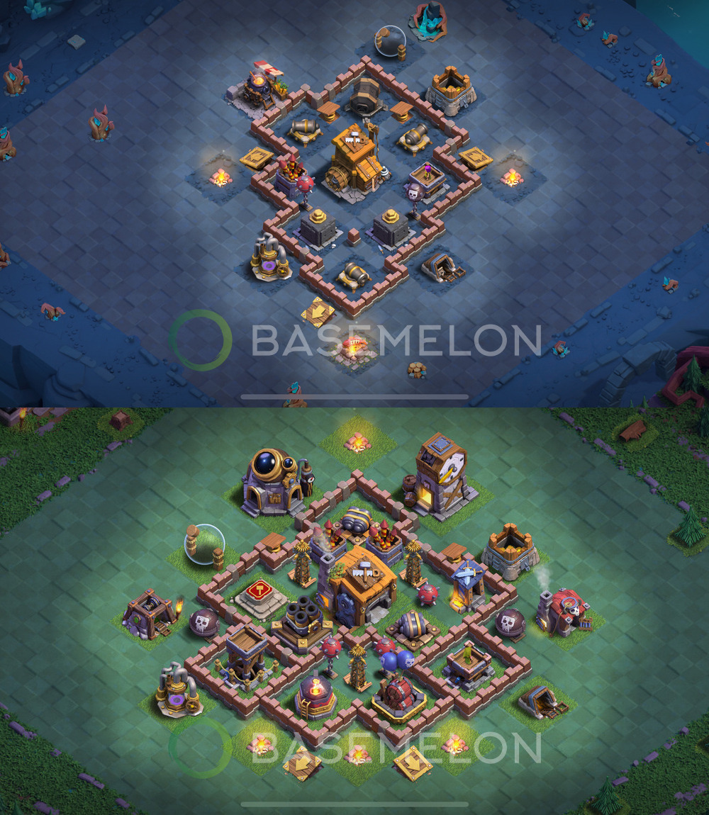 Builder Hall Level 7 Trophy/Defense Base Design 2025, Anti 2 Stars, Layout #130