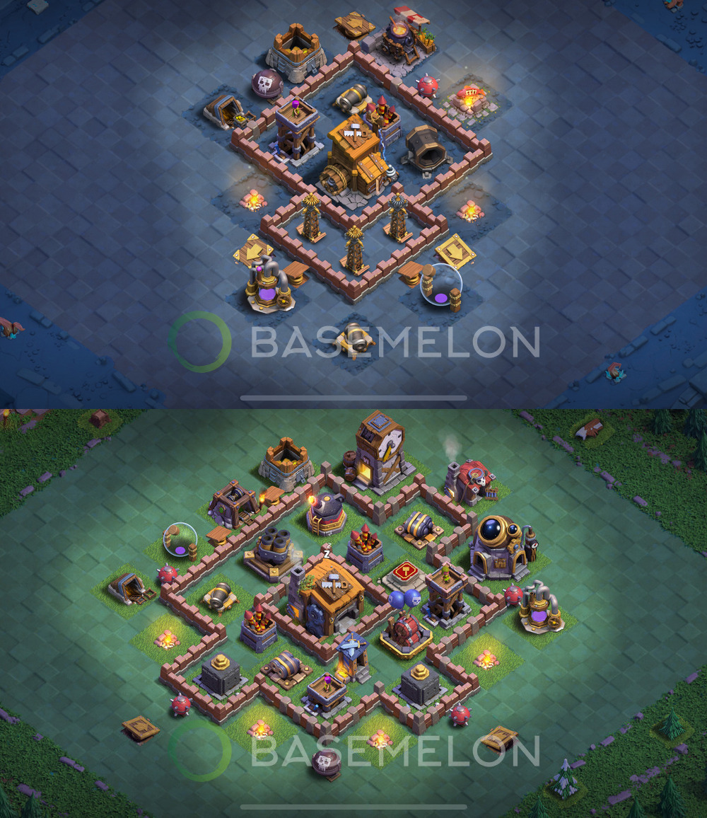 Builder Hall Level 7 Trophy/Defense Base Design 2024, Anti 2 Stars, Layout #132