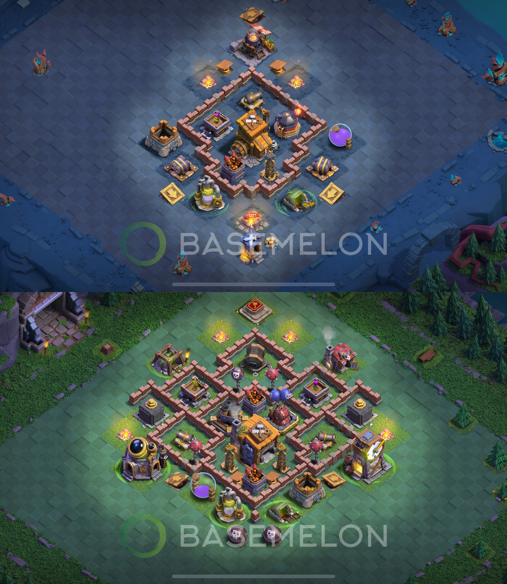 Builder Hall Level 7 Trophy/Defense Base Design 2025, Anti 3 Stars, Layout #143
