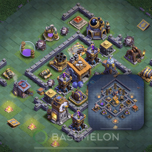 Builder Hall Level 8 Trophy/Defense Base Design, Anti Everything, Layout #32