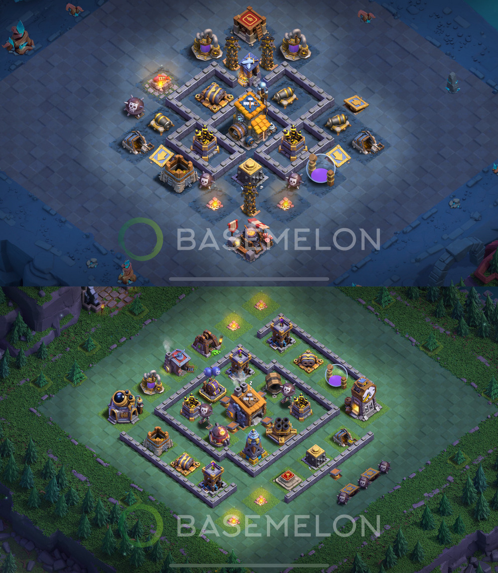 Meisterhütte Level 8 Verteidigung Base 2025, Anti 2 Sterne, Layout #35