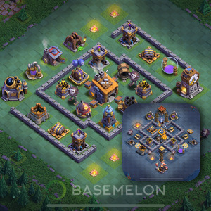 Builder Hall Level 8 Trophy/Defense Base Design 2025, Anti 2 Stars, Layout #35