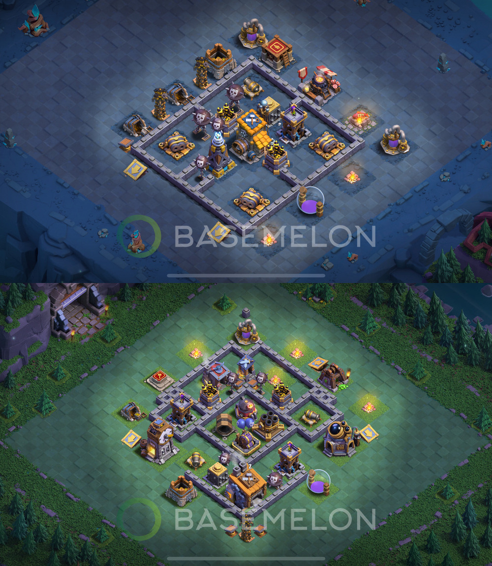 Builder Hall Level 8 Trophy/Defense Base Design 2025, Anti Everything, Layout #76