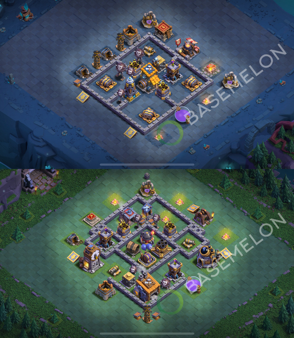 Builder Hall Level 8 Trophy/Defense Base Design 2026, Anti Everything, Layout #76
