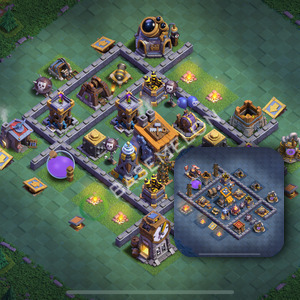 Builder Hall Level 8 Trophy/Defense Base Design 2026, Anti Everything, Layout #84