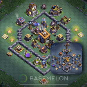 Builder Hall Level 8 Trophy/Defense Base Design, Anti 3 Stars, Layout #86