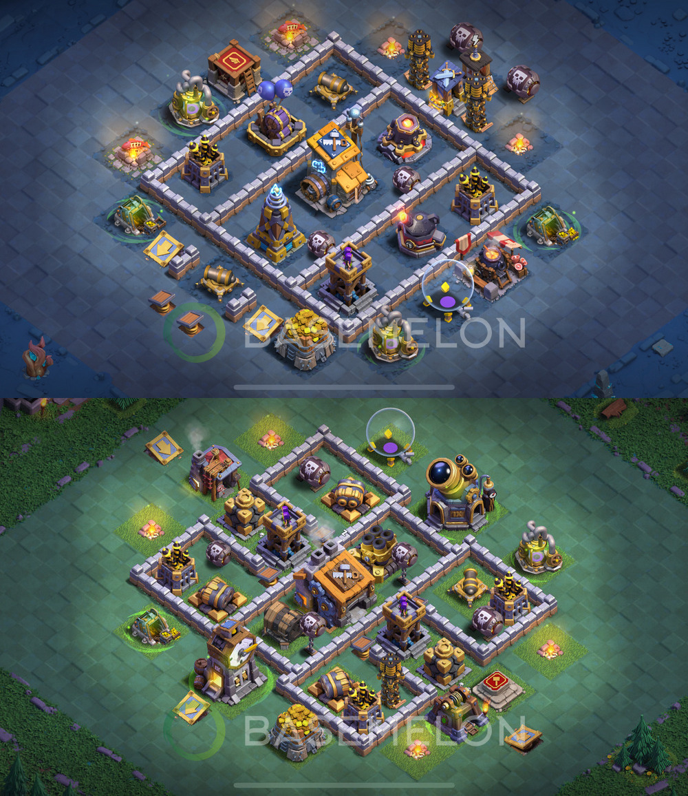 Builder Hall Level 9 Trophy/Defense Base Design 2024, Anti Everything, Layout #14