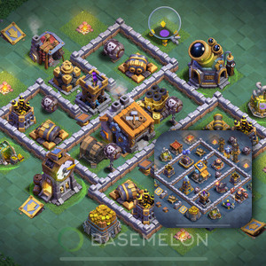 Builder Hall Level 9 Trophy/Defense Base Design, Anti Everything, Layout #14