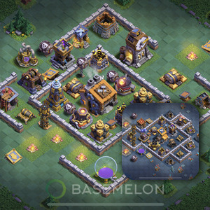 Builder Hall Level 9 Trophy/Defense Base Design, Layout #25
